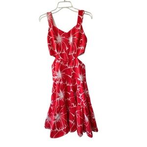 Anthropologie Eva Franco Lolita Dress Red White Floral Sundress SZ 6